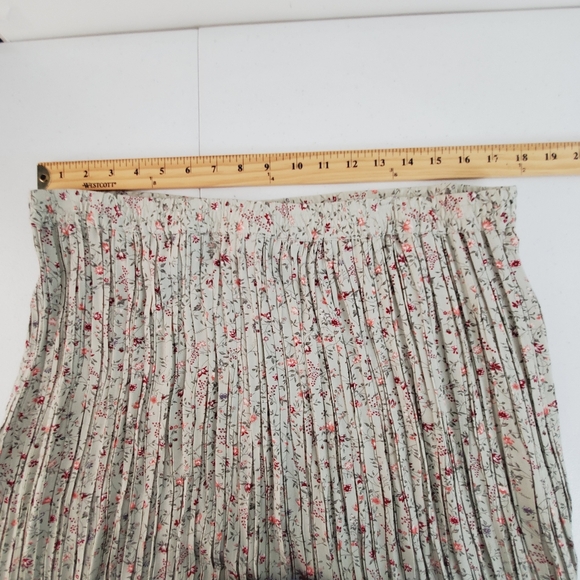 Talbots Floral Print Maxi Skirt Size XL Accordion Pleat Stretch Waist Flowy - Picture 5 of 10